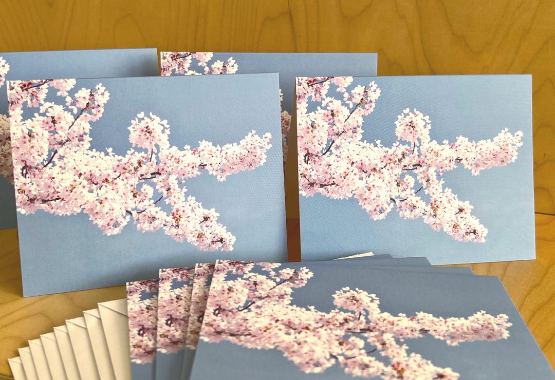 Cherry Blossom Stationery - Boxed Set - 8 Cards With Envelopes - Blank ...