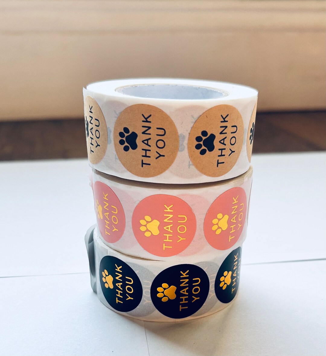 Dog Paw Thank You Stickers - Etsy