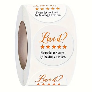 1&#39;&#39; Leave a review Stickers, Small Buisness Stickers,  Thank You Stickers, Shipping Stickers, Product Packaging