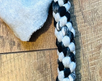 Braided Fleece Dog Tug Toy, Interactive Handmade Pet Toy