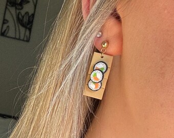 Sushi Earrings with 24k Gold Plated Post • Sushi Charms • Food Earrings • Sushi Lover Gift • Sushi Gift • Mini Brands Food • Mini Food Sushi