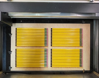 Engraved Pencil Jig for 4 Dozen - SVG for Glowforge or other Lasers FILE ONLY