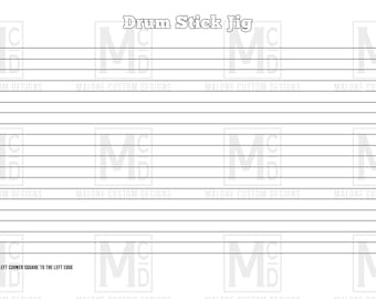 Drum Stick Jig file per incidere su bacchette di tamburo in un file SVG incisore laser Glowforge solo nessun prodotto solo drumstick jig