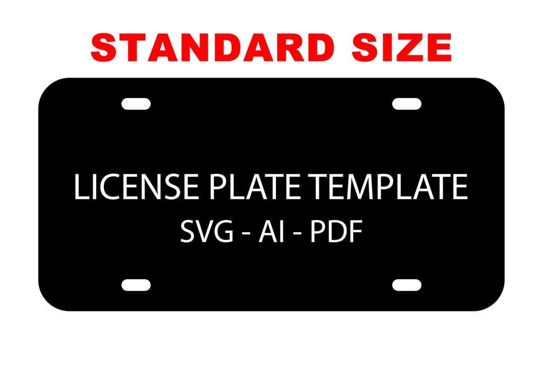 License Plate Template SVG for Laser Cutting Glowforge Cricut