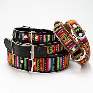 Collar de perro de cuero peruano hecho a mano