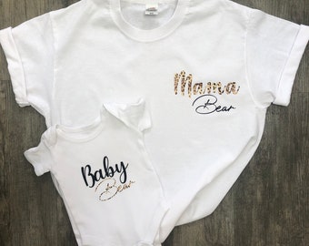 Mama Bear & Baby Bear matching t-shirt / baby vest