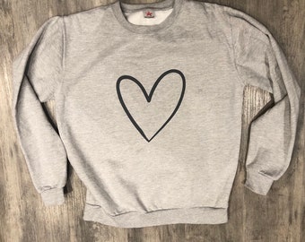 Grey heart jumper / sweatshirt