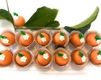 Orange Cutie Cake Truffles! Perfect for showers, weddings, birthdays and gifts!