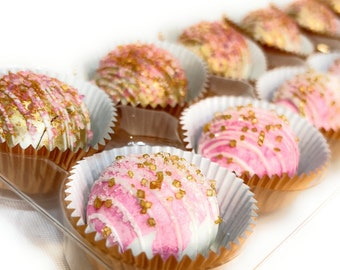 Pink and Gold specialty cake truffles! Perfect for weddings, gifts and showers!