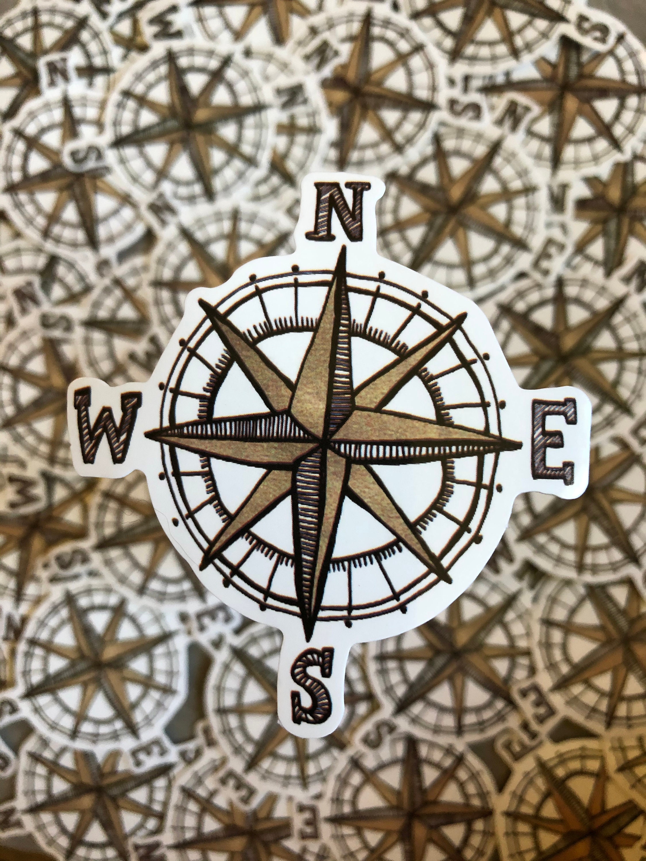 Compass Sticker Etsy