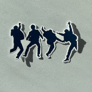 The Beatles Silhouette Jumping Sticker (Glossy or Weatherproof)