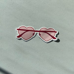 Heart Sunglasses Sticker (Glossy or Weatherproof)