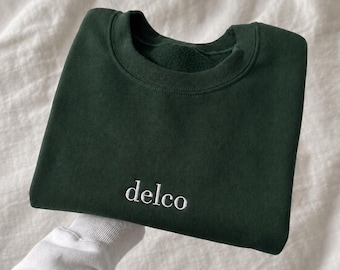Delco Embroidered Crewneck Sweatshirt | Delaware County PA | Philadelphia Embroidered Gift