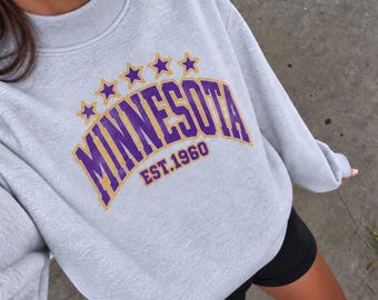 Minnesota Football Vintage Inspired Print Mockneck Sweatshirt | Gift for MN Football Fan | Tailgate Style | Cozy Fall and Winter Fleece