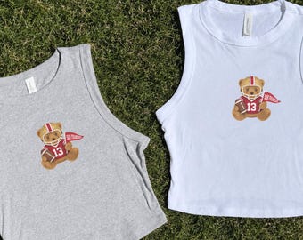 San Francisco Football Teddy Print Tank Top | Cute Minimalist Vintage Inspired Tank | Women's Tank Top | Gifts for Her