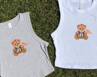 Cleveland Football Bear Graphic Tank Top | Cute Minimalist Vintage Inspired Tank | Women's Tank Top | Gifts for Her
