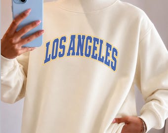 Los Angeles Football Vintage Inspired Print Mockneck Sweatshirt | Gift for New LA Football Fan | Sunday Tailgate
