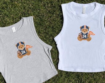 Chicago Football Teddy Print Tank Top | Cute Minimalist Vintage Inspired Tank | Women's Tank Top | Gifts for Her
