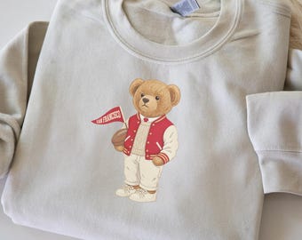 San Francisco Football Vintage Bear Sweatshirt: Crewneck Pullover | Bay Area Attire