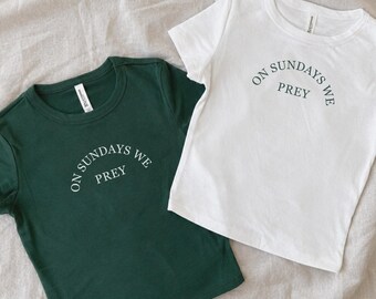 On Sundays We Prey Baby Tee | Philadelphia Football Baby Tee | Philly Sports Gift for Her | Birds T-Shirt