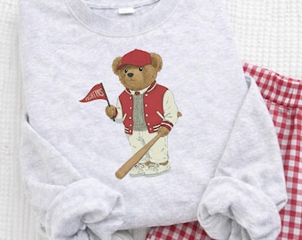Philadelphia Baseball Vintage Bear Sweatshirt: Unisex Crewneck City Pride Pullover