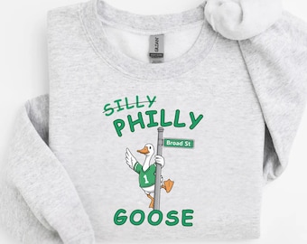 Silly Philly Goose Philadelphia Football Sweatshirt, Funny Crewneck Hoodie for Fans
