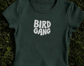 Bird Gang Print Women's Baby Tee, Customizable Philadelphia Football Crop Top for Ladies, Custom Gift for Philly Fans
