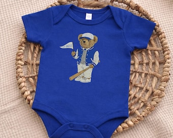 Los Angeles Baseball Baby Bodysuit | One Piece Infant Baseball Fan Gear | Cute Gameday Gift for Newborn