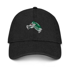 Fly Barkley Embroidered Denim Hat, Backwards Hurdle Hat,  Vintage Style Baseball Cap, Philly Fan Gift, Kelly Green