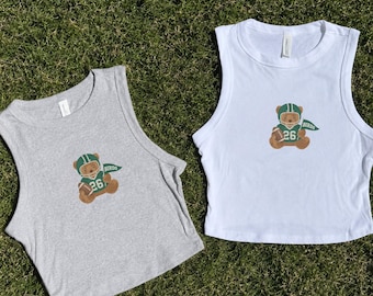 Custom Football Teddy Bear Print Tank | Women's Tank Top | Football Gifts for Women