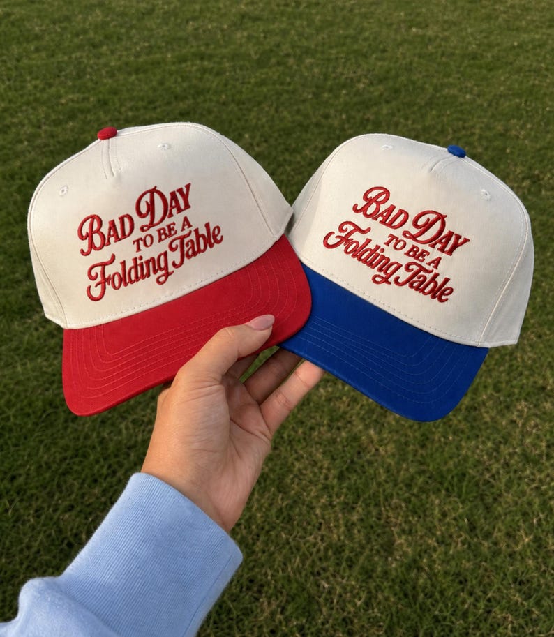 Buffalo Football, Bad day to be a folding table, Football tailgating, fall football season hats, football gift, game day outfit, customizable hat, puff print, bil football, buffalo bil funny hat, folding hat humor, football humor, bad day to be a folding table" embroidered trucker hat for women, gift for men, gift for bil fans, gift for fans funny embroidery for fans buffalo hat embroidered hat funny hat buffalo apparel embroidery hat buffalo football mens gifts buffalo apparel for him gift