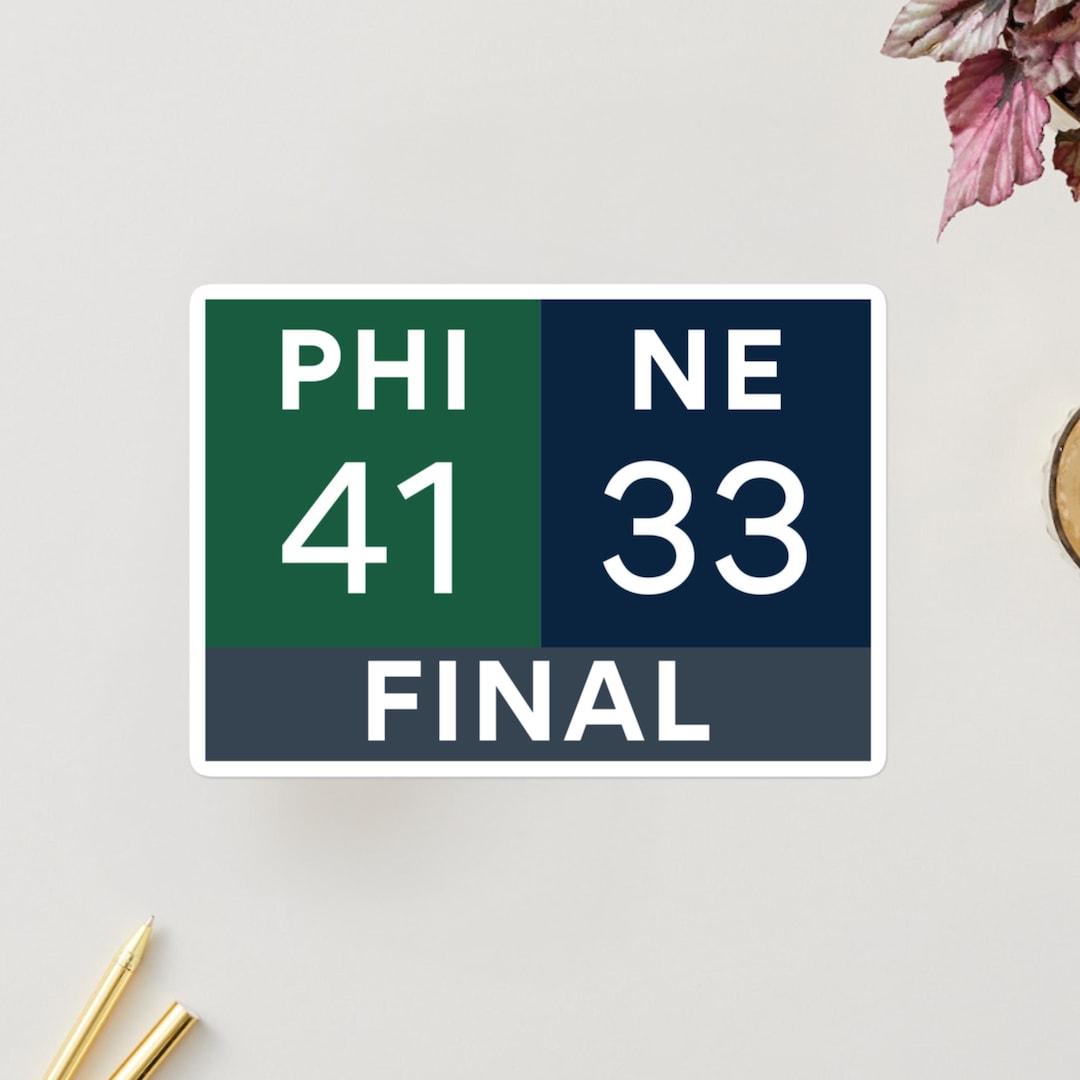 Philadelphia Eagles Final Score Sticker, Football Gift - Etsy