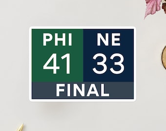 Philadelphia Eagles Final Score Sticker, Football Gift