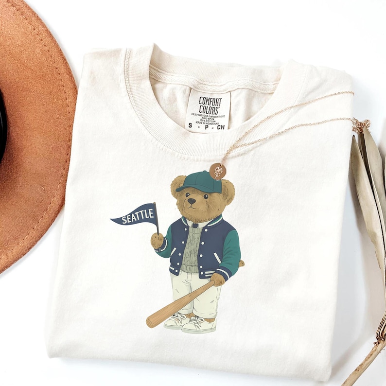 Seattle Baseball Vintage Bear Sweatshirt: PNW Unisex Crewneck City Pride Pullover image 9