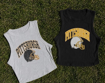 Regata feminina inspirada no estilo vintage do Pittsburgh Football | Regata feminina | Presentes da Cidade do Aço para Ela