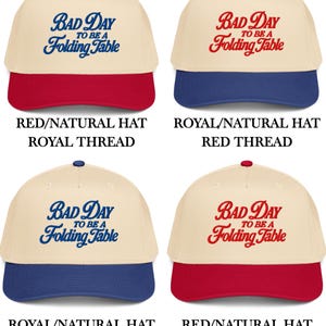 Buffalo Football, Bad day to be a folding table, Football tailgating, fall football season hats, 3d puff embroidery football gift, puff print, bil football, buffalo bil funny hat, folding hat humor, football humor, football buffalo print 3d puff "bad day to be a folding table" embroidered trucker hat for women, gift for men, gift for bil fans, gift for fans in buffalo new york, funny embroidery for fans