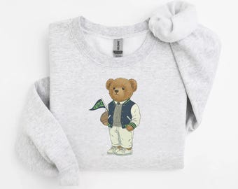 Seattle Football Vintage Bear Sweatshirt: Unisex Crewneck City Pride Pullover