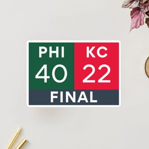 Philadelphia KC Final Score Sticker, Philadelphia Sticker for Laptop Car, Gift for Fans, 2025