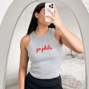 Baseball Tank Top for Women, Philly Star High Neck Top, Gift for Philly Fan, Philly Gift for Women, Trendy, Summer Tank Top, Baseball Shirt