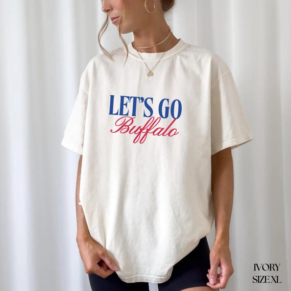 Let's Go Buffalo T-Shirt, Vintage Style Comfort Colors Crewneck