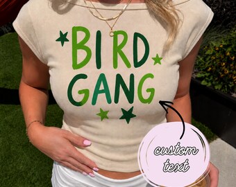 Custom Boat Neck Printed Top for Women | College Top, Sports Tee | Y2K Style
