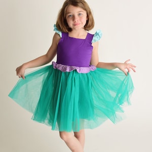 Mermaid Twirly Tutu Soft Dress, Princess Dress, costume Girls