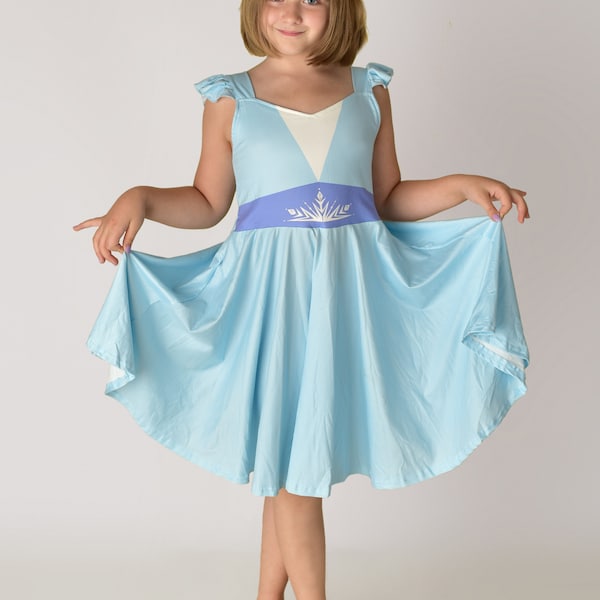 Ice Queen Twirly Soft Dress, Princess Dress Costume