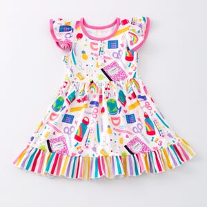 Back to School Dress, Soft Milk Silk Dress