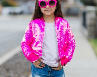 Hot Pink Sparkle Jacket, Soft Jackets. Valentine Jacket Girls
