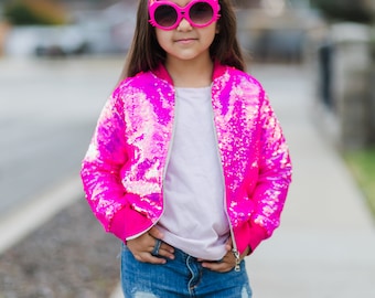 Hot Pink Sparkle Jacket, Soft Jackets. Valentine Jacket Girls