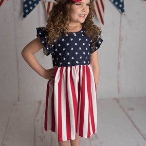 Patriotic Dress, July 4th Dress, Independence day Dress