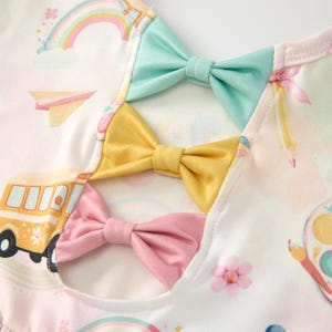 Back to School Back Bow  , Soft Milk Silk Dress