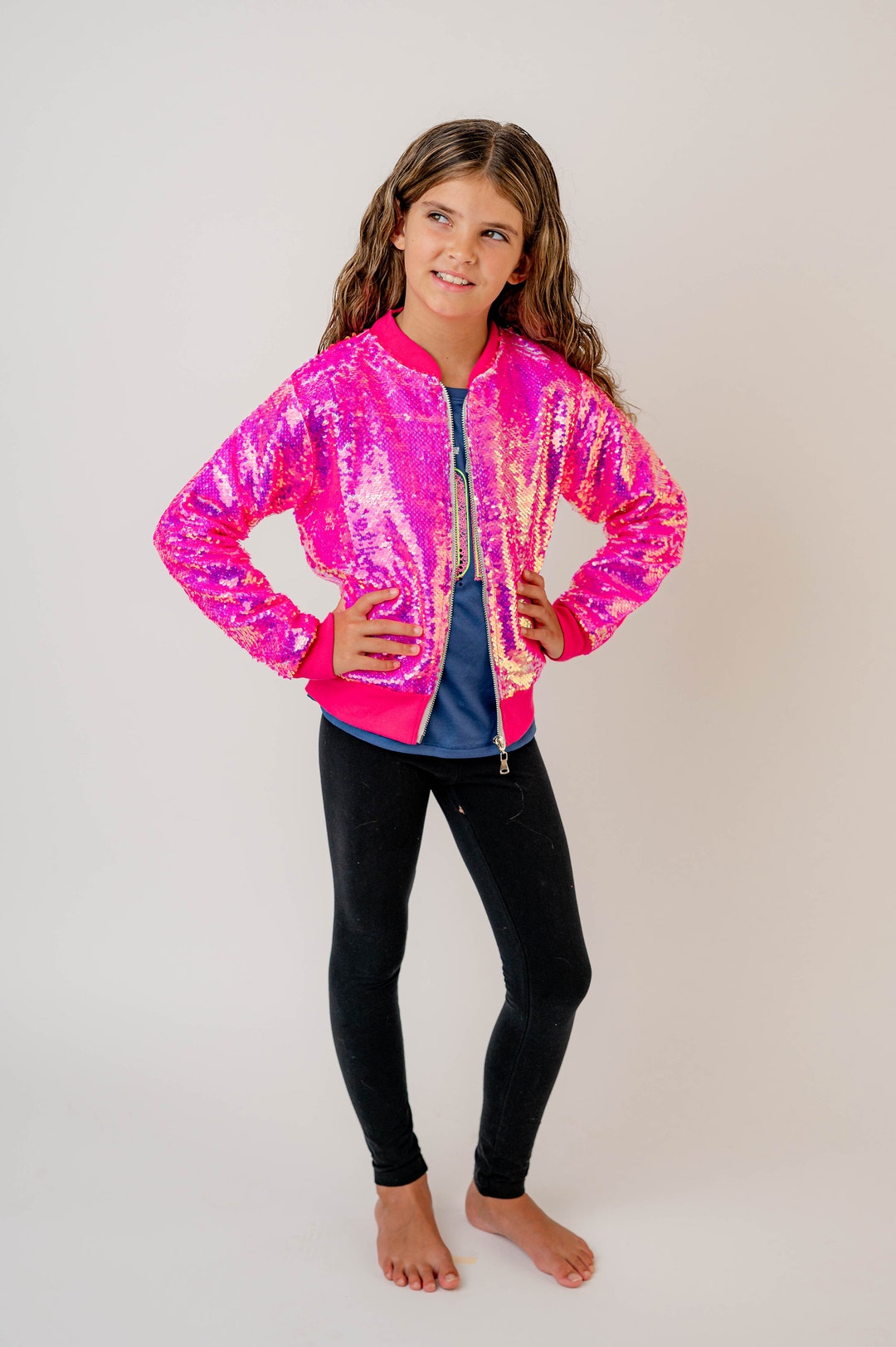 Hot Pink Sparkle Jacket, Soft Jackets. Etsy
