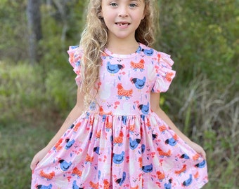 Chicken Dress. Milk Silk Soft dress, Girls dress, Soft fabric Wrinkle free